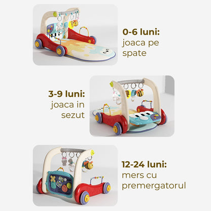 Salteluta centru multifunctional 4-in-1 pentru bebelusi 0, 3 ani, Pian