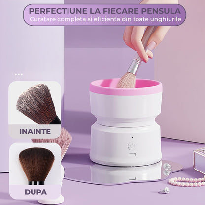 Aparat Electric de Curatare pentru Pensule de Machiaj - Reincarcabil USB, Alb