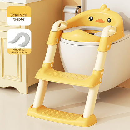 Reductor WC cu Treapta pentru Copii, Pliabil, Galben