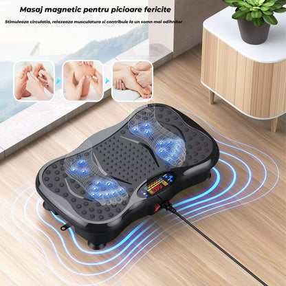 Aparat vibromasaj fitness cu masaj magnetic pentru picioare, Negru
