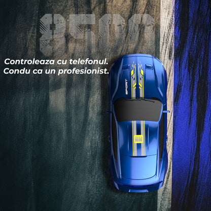 Masina RC Drift 1:43 cu Tractiune Integrala, 4 GHZ, Efecte Luminoase, Albastru