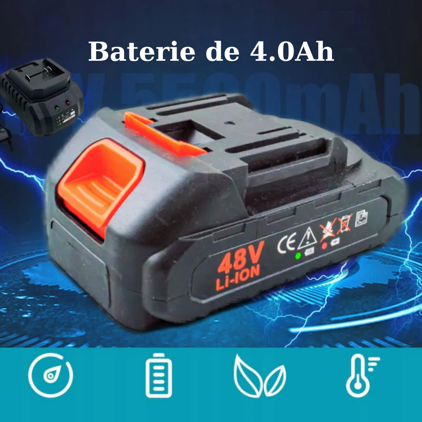 Cheie de Impact APF 550Nm, 2 Baterii, 4.0Ah, Cutie de Transport și Accesorii