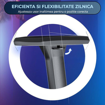 Scaun Gaming Ergonomic Reclinabil cu Plasa Respirabila, Cilindru Clasa 4, Negru