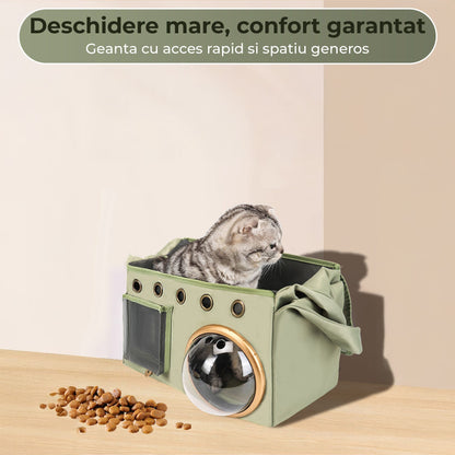Geanta Timebox, Pliabila si ventilata, avion sau masina, Verde