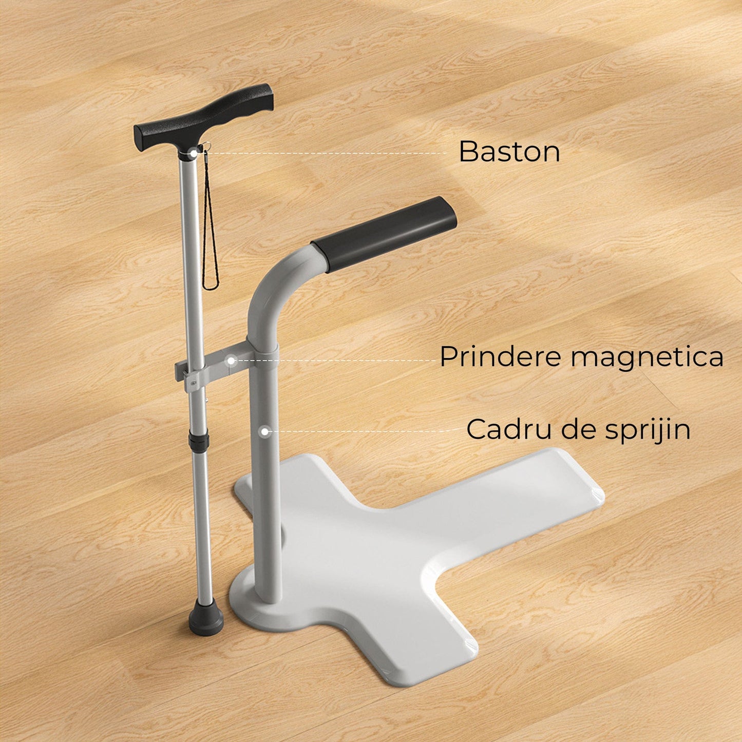 Suport Ridicare Pat Timebox, Gri