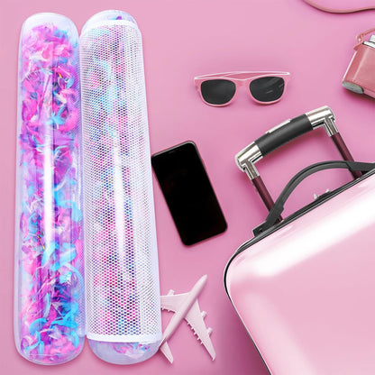Colac Transparent cu Plasa si Pene pentru Piscina, Lac sau Mare, Roz