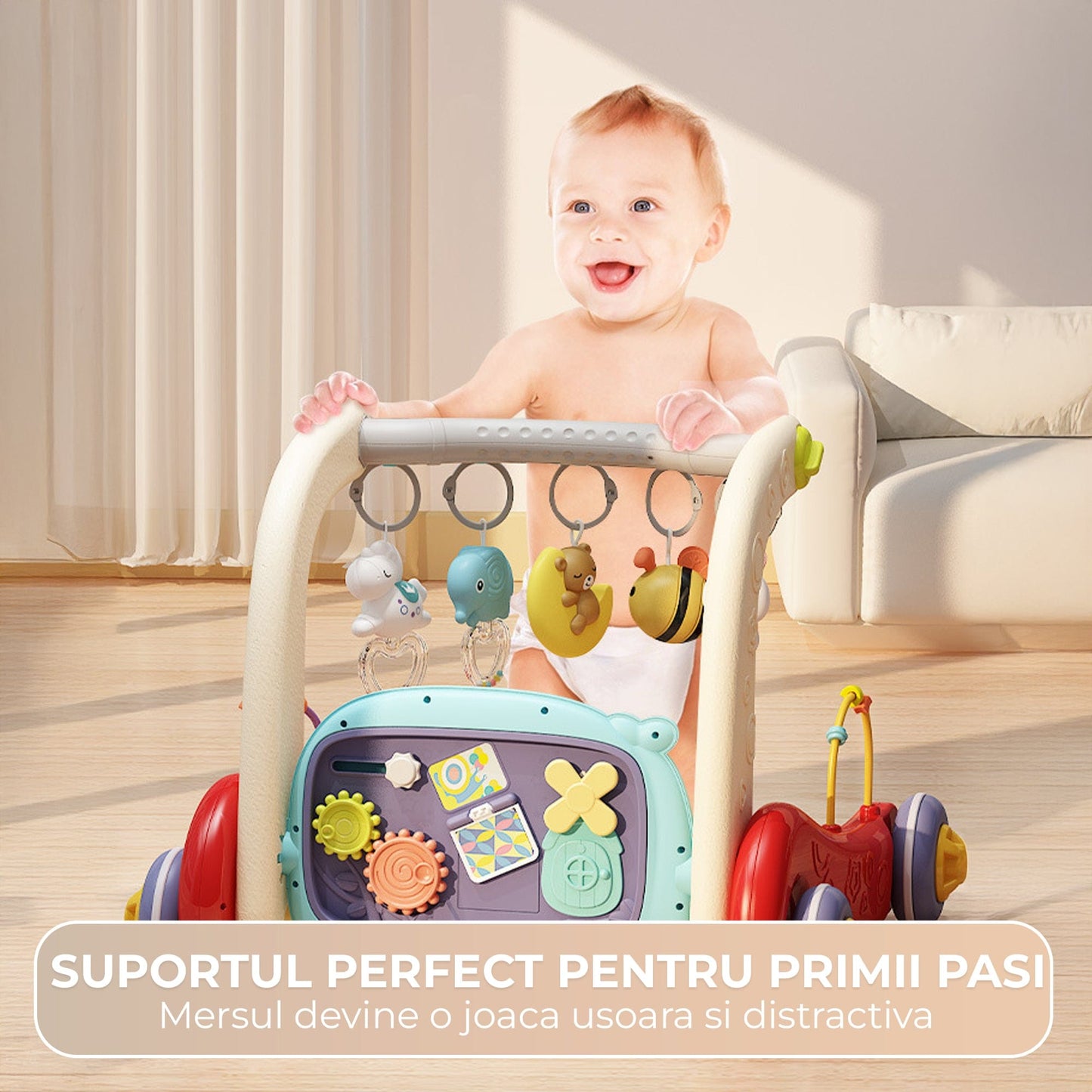 Salteluta centru multifunctional 4-in-1 pentru bebelusi 0, 3 ani, Pian