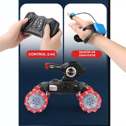 Masina RC Timebox, Telecomanda 2, Drift Off-Road, Cotrol prin Gesturi, Rosu
