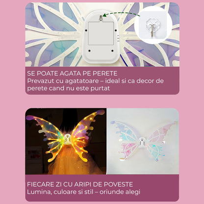 Aripi de zână interactive luminoase pentru copii si adulți, Deschidere electrica