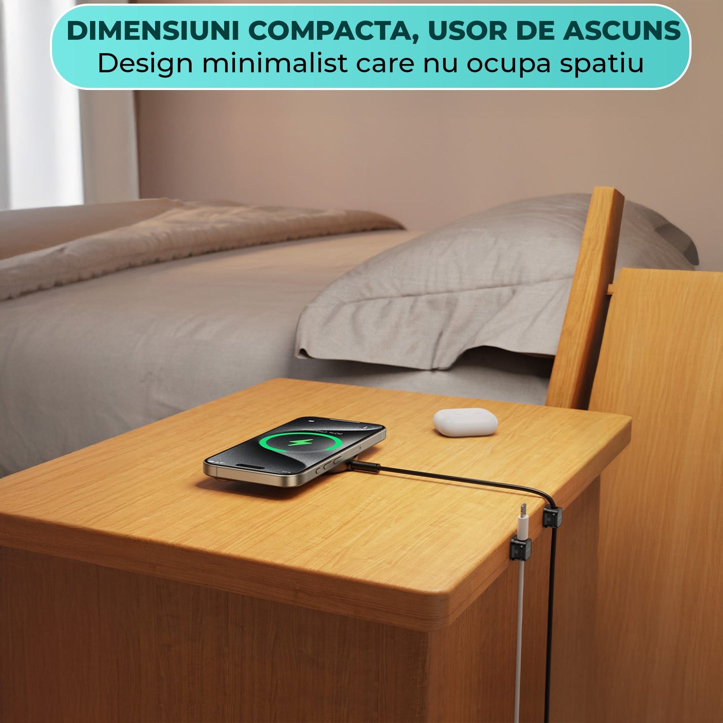 Set 6 clipuri magnetice Timebox, diametru 7, 5 mm, Negru