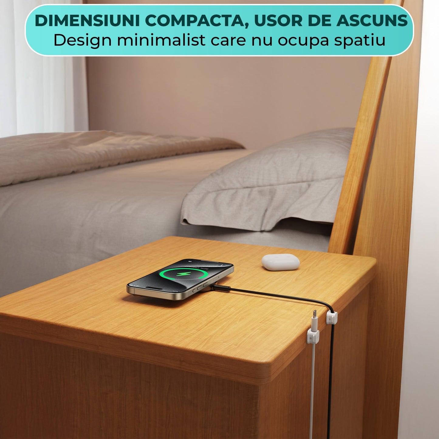 Set 6 clipuri magnetice Timebox, diametru 7, 5 mm, Alb