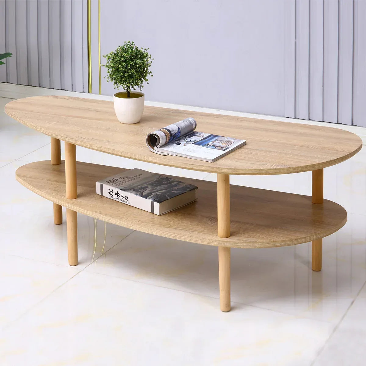 Masuta de cafea, stil modern, inaltime 45cm, Naimeed 601, Salcam Deschis