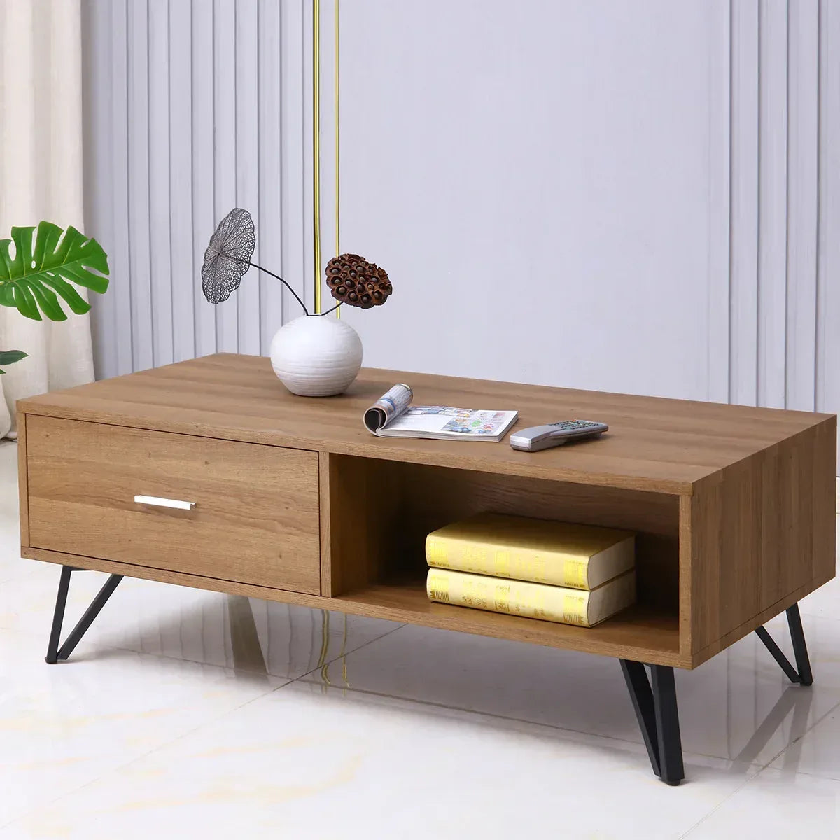Comoda, 2 compartimente, inaltime 45cm, Naimeed 630, Stejar Gri