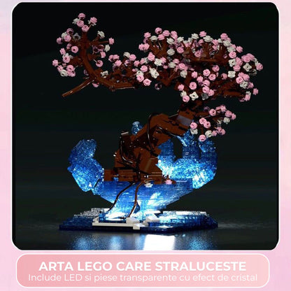 Set Constructie 3D Timebox, Model Cherry Blossom LED, Multicolor