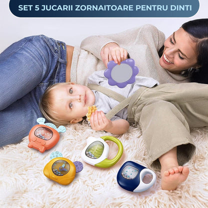 Saltea de Joaca cu Pian si Jucarii Senzoriale, cu Lumini, Muzica, Albastru
