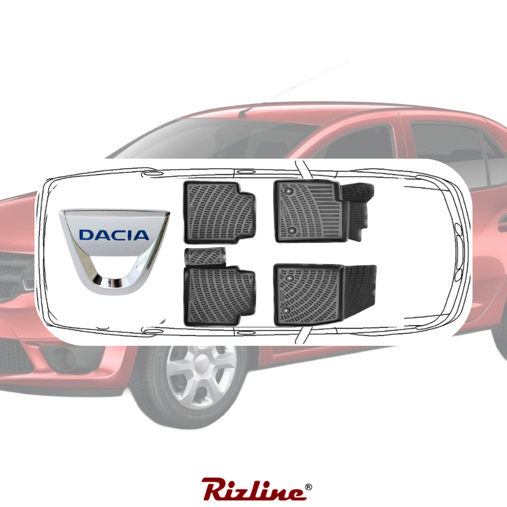 Covorase auto tip tavita Rizline 3D – Dacia Logan 2 Sedan (2013–2021) – Set fata