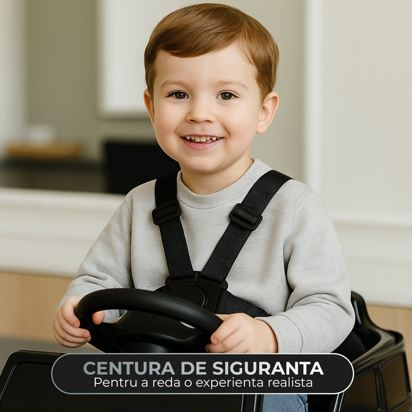 Scaun auto de tuns copii model G-Class, Scaun interactiv cu Bluetooth, Negru