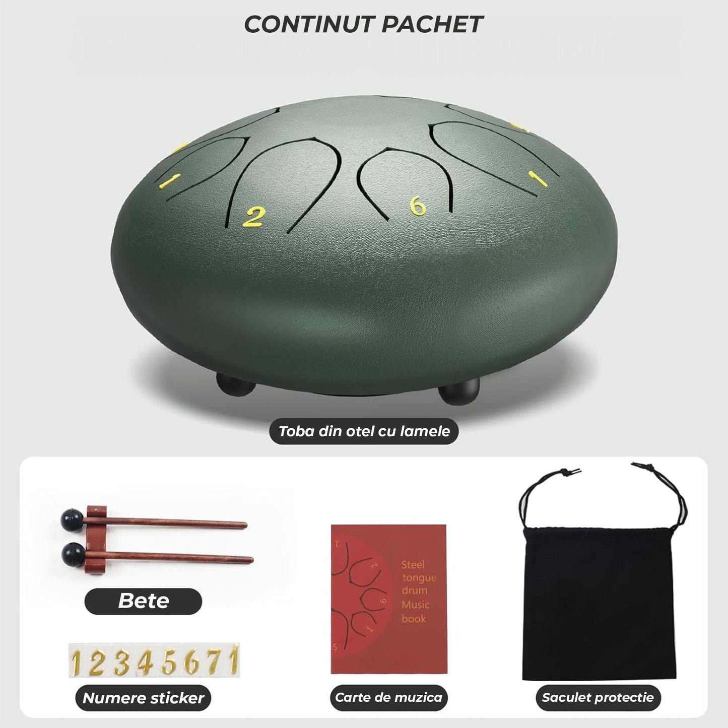 Tamburina de ploaie pentru Gradina si Meditatie, Verde
