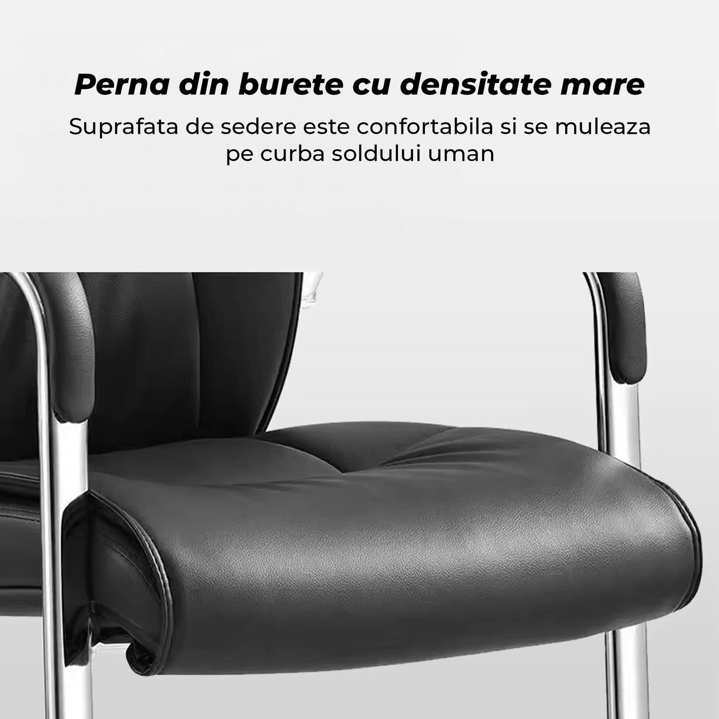Scaun ergonomic de birou Timebox, 360°, home office sau spatii comerciale, Negru