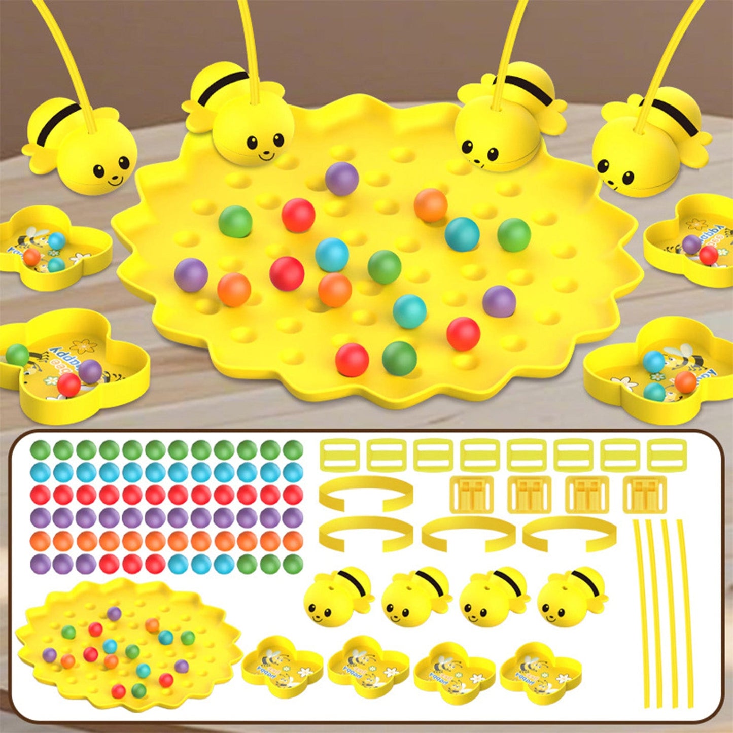 Joc interactiv Albinuță pentru copii, Tabla magnetica multifunctionala, Galben