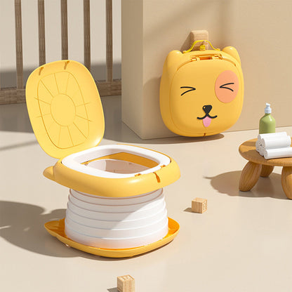 Toaleta Portabila Pliabila pentru Copii, WC de Calatorie, Galben