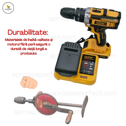 Bormașină Fără Fir cu 2x48Vf Baterii Reîncărcabile Litiu