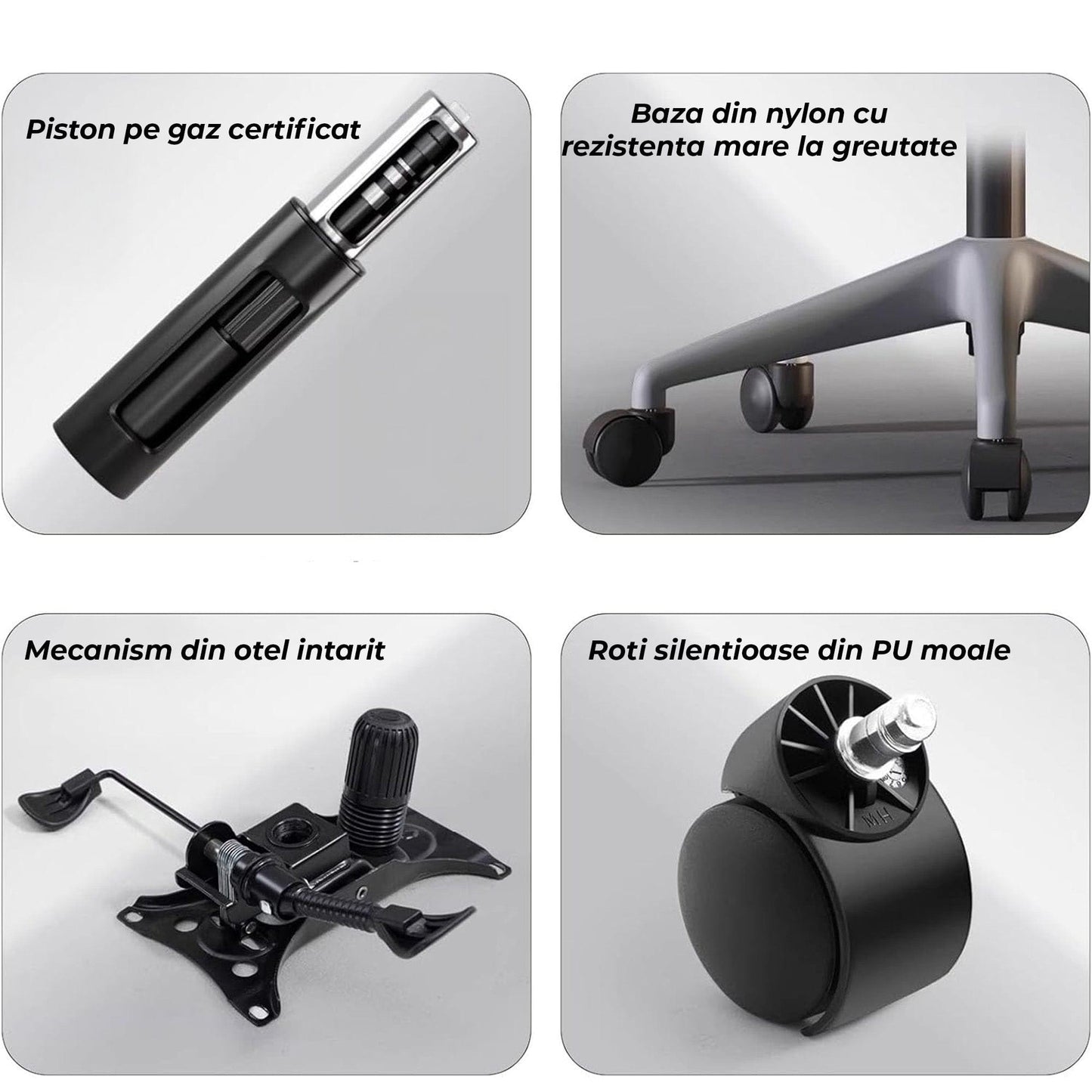 Scaun Ergonomic de Birou, Reglaj Inaltime si Brate 2D/3D, Gri