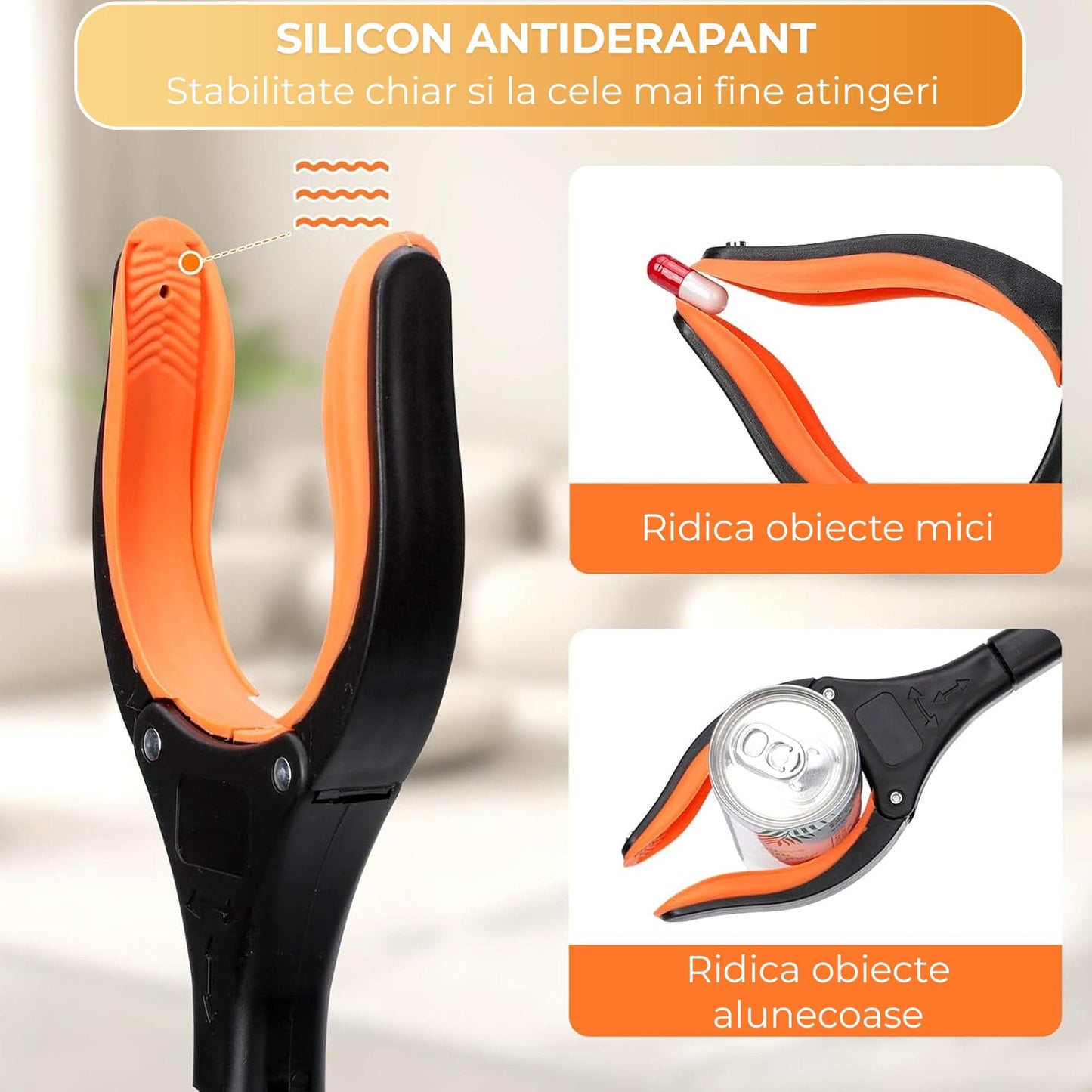 Cleste Pliabil Extensibil Timebox, Ridicare Fara Aplecare, Portocaliu