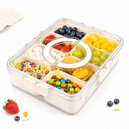 Cutie Alimentara 8 Compartimente Timebox, Etansa 800-1000Ml, Capac Sigur, Bej