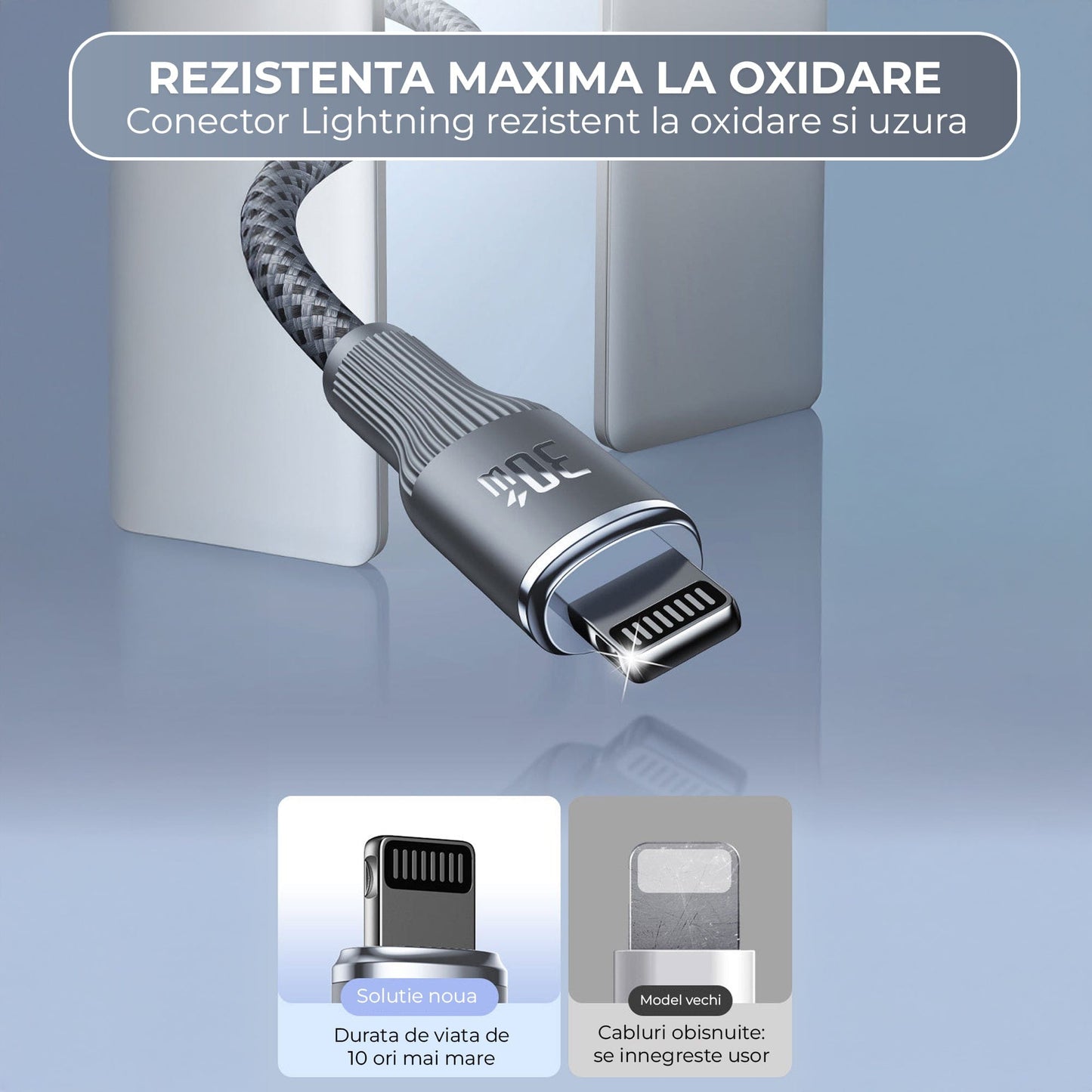 Cablu de Incarcare 3 in 1 Timebox, USB-C la Type-C, 100W, 1,5m, Lightning, Negru