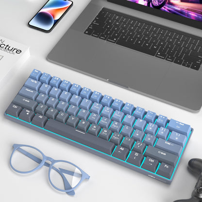 Tastatura Mecanica Timebox, 61 Taste, Keycaps PBT, Switch-uri Precise, Albastru