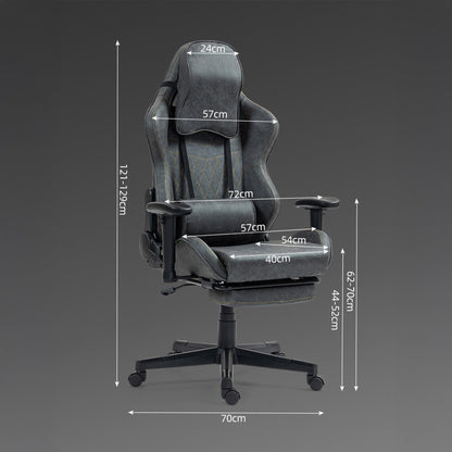 Scaun Gaming Clasic din Piele, Cilindru Clasa 4, Negru