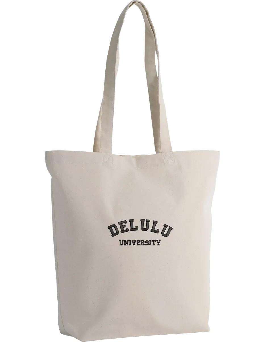 Delulu university tote bag