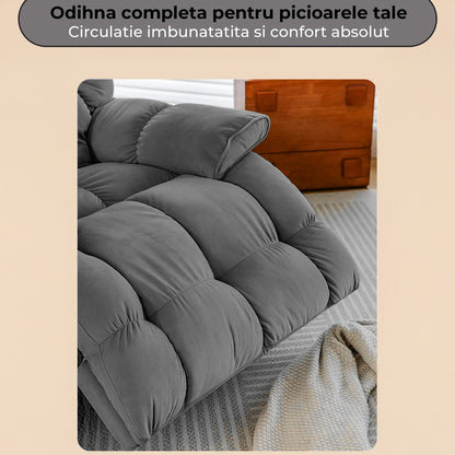 Fotoliu Recliner Modern, Inclinare in diferite Unghiuri, Gri