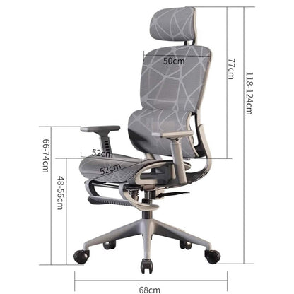 Scaun Ergonomic de Birou, Reglaj Inaltime si Brate 2D/3D, Gri