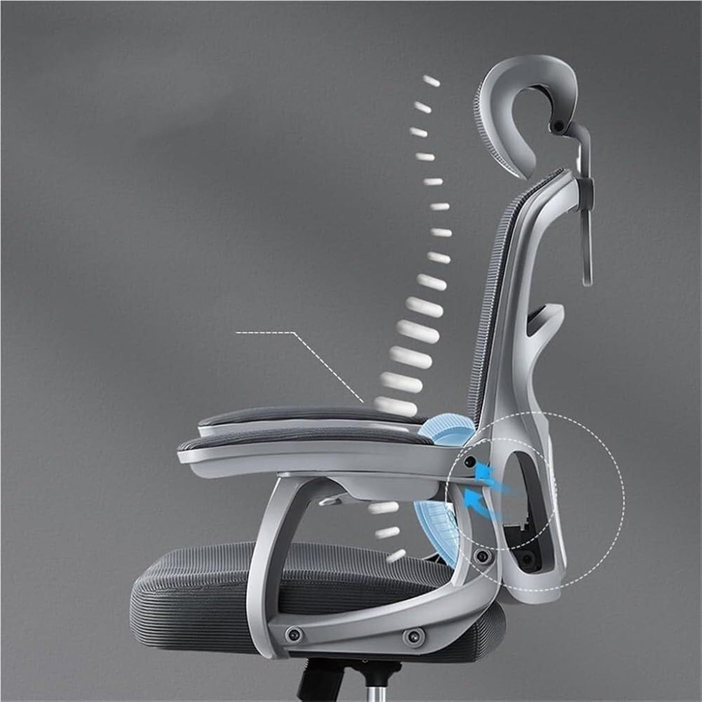 Scaun Ergonomic cu Suport Lombar, 360°, Gaming sau Studiu, Gri