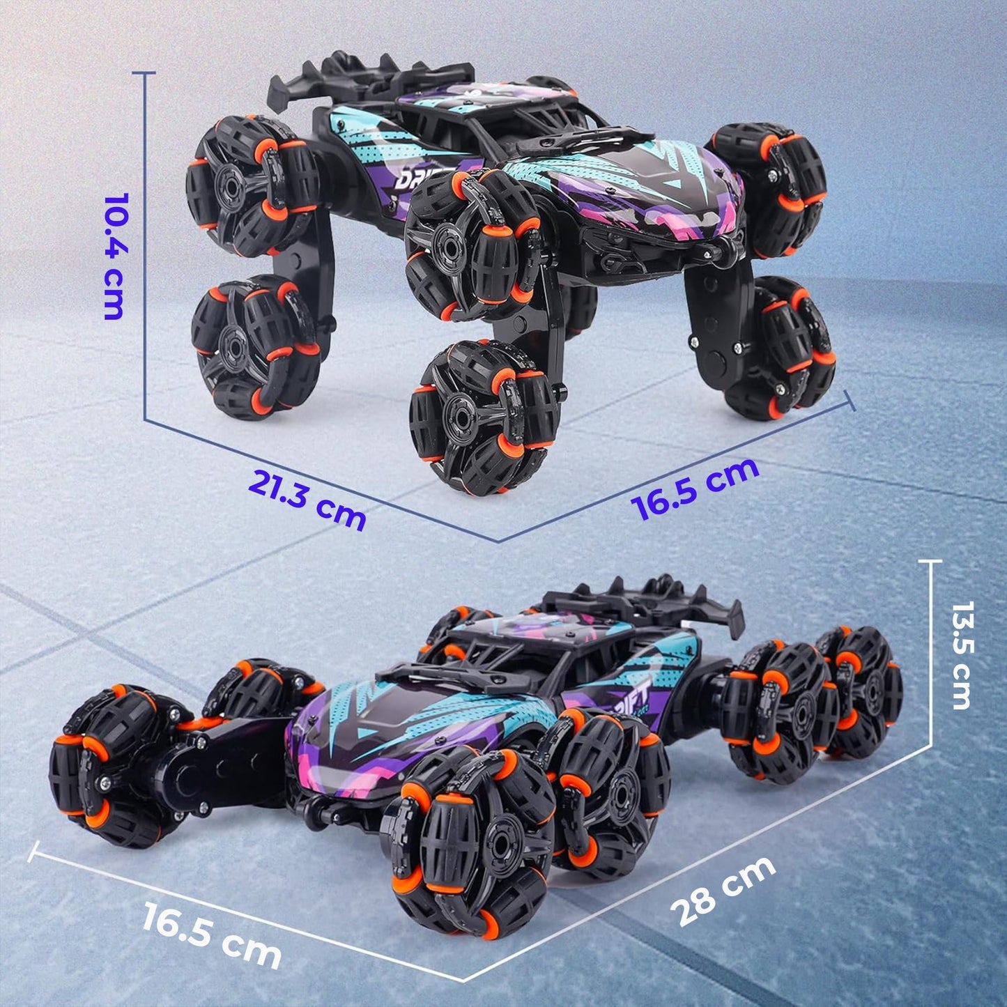 Masina cu Telecomanda RC Stunt 8 Roti Timebox, 4WD, Acrobatii, Rotire 360°, Mov