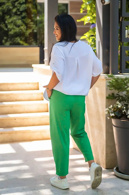 Compleu pantaloni si bluza cu imprimeu 8104