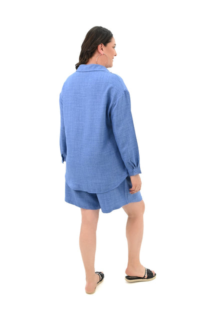 Set dama marimi mari  pantaloni scurti cu camasa 8121 -24