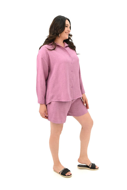 Set dama marimi mari  pantaloni scurti cu camasa 8121 -24