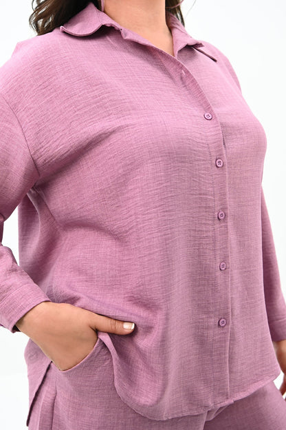 Set dama marimi mari  pantaloni scurti cu camasa 8121 -24