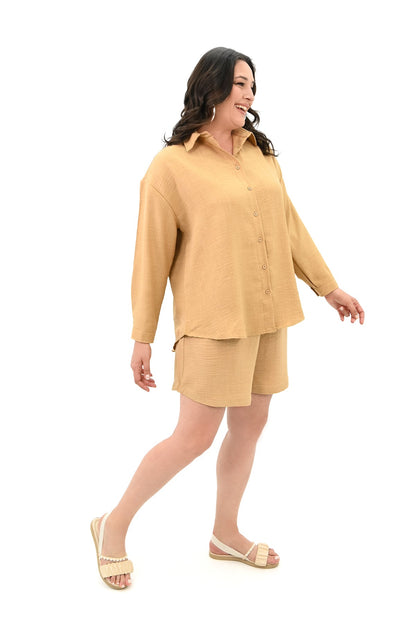 Set dama marimi mari  pantaloni scurti cu camasa 8121 -24