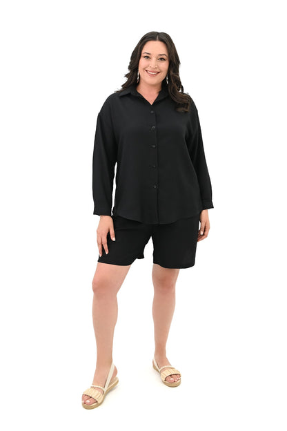 Set dama marimi mari  pantaloni scurti cu camasa 8121 -24