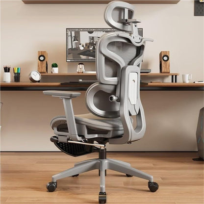 Scaun Ergonomic cu Suport Lombar, 360°, Gaming sau Studiu, Gri