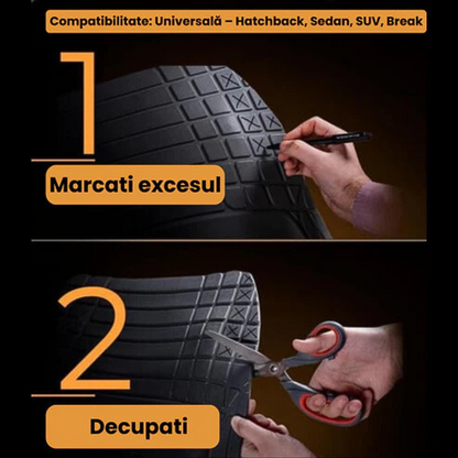 Covorașe Universale Tip Tăviță TEAMCAR® Audi A4 B6 Sedan (2000–2004), Set 5 Bucăți, Silver
