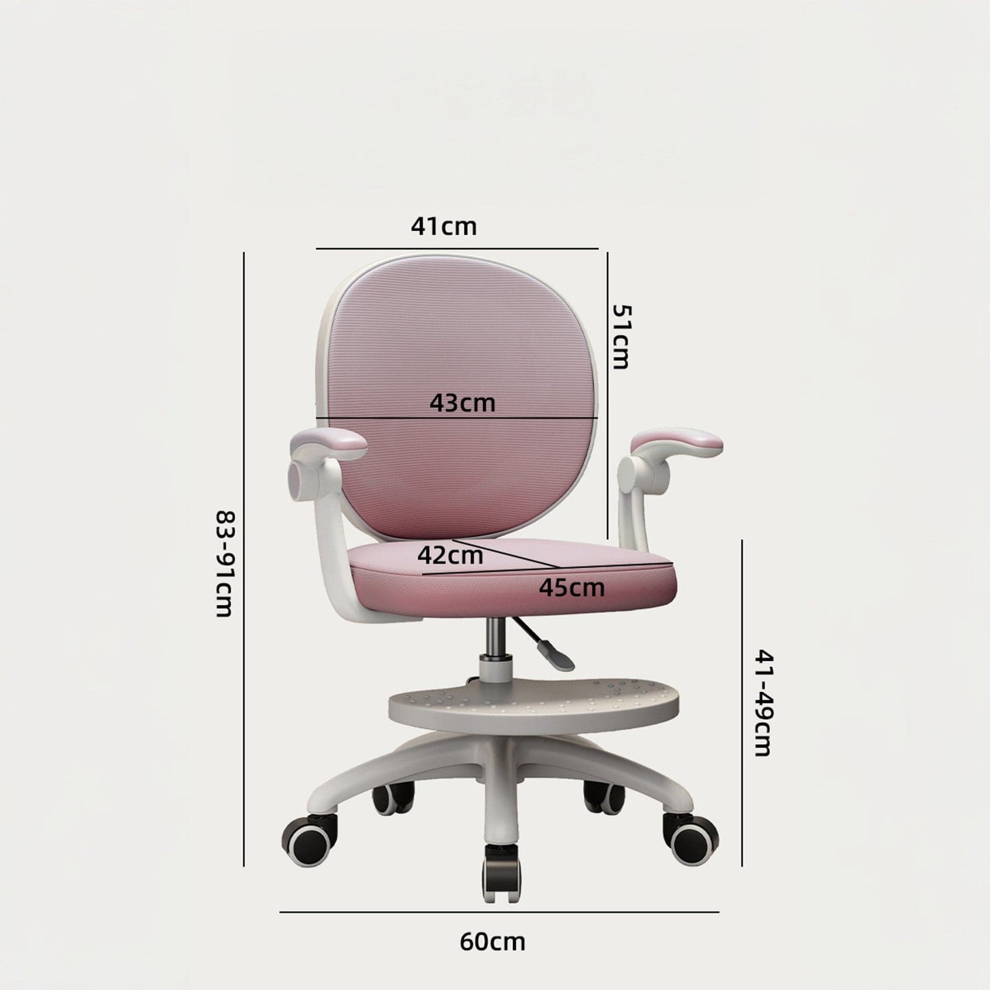 Scaun Reglabil pentru Copii, Model Ergonomic cu Spatar Confortabil, Roz