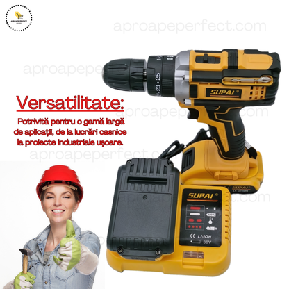 Bormașină Fără Fir cu 2x48Vf Baterii Reîncărcabile Litiu