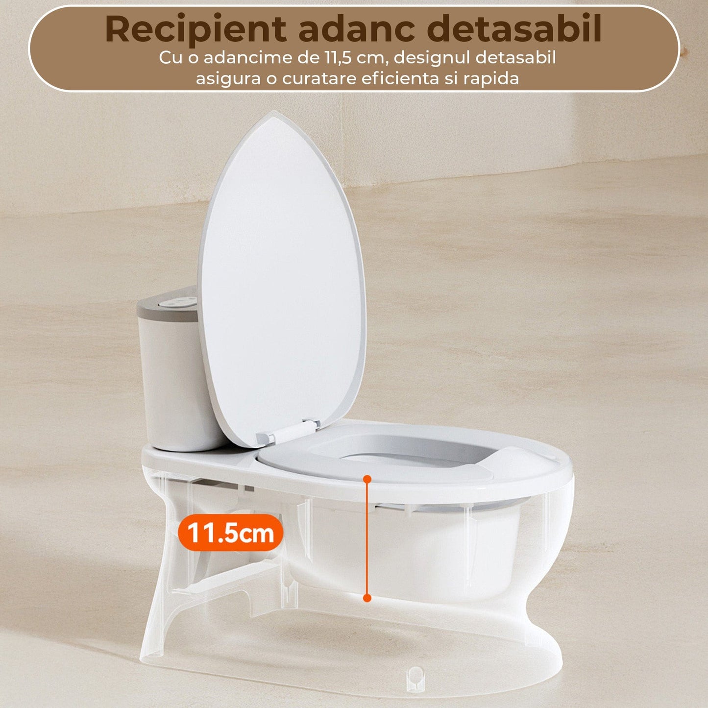 Toaleta cu Design Realist pentru Copii, Alb