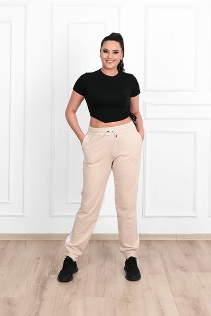 Pantalon dama marimi mari de trening cu dungi 9046
