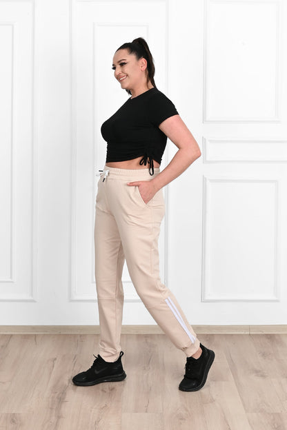Pantalon dama marimi mari de trening cu dungi 9046